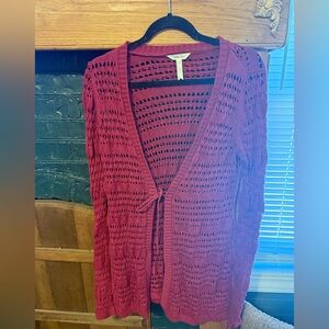 Matilda Jane Deep Red Open-Knit Cardigan